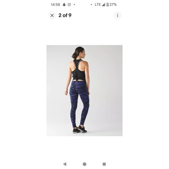 Lululemon Wunder Under III Womens 4 Pant Warp Super Purple Print Leggings - Picture 6 of 6